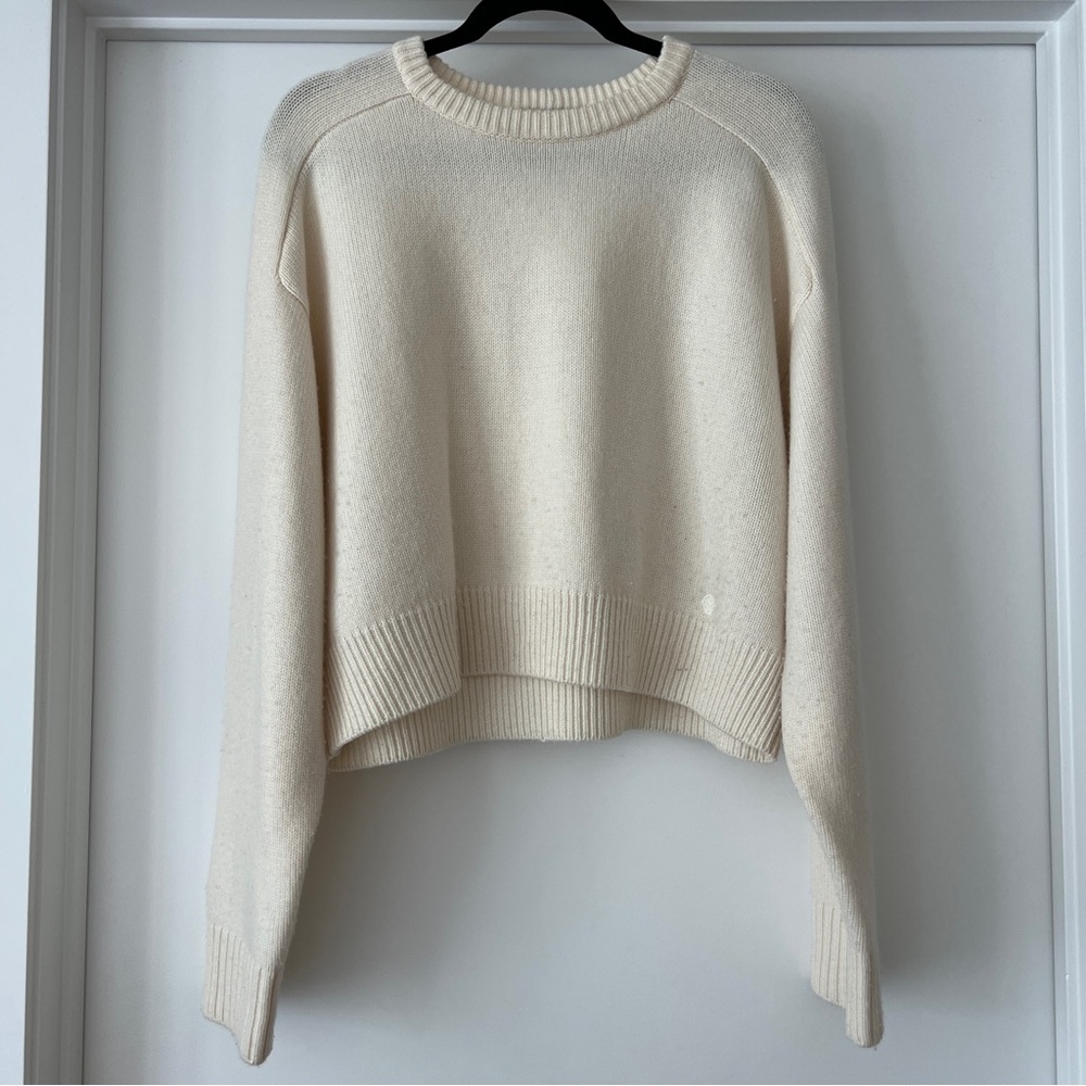 Loulou Studio "Bruzzi" Cream Cashmere & Wool Sweater - Size Medium - Picture 2 of 16